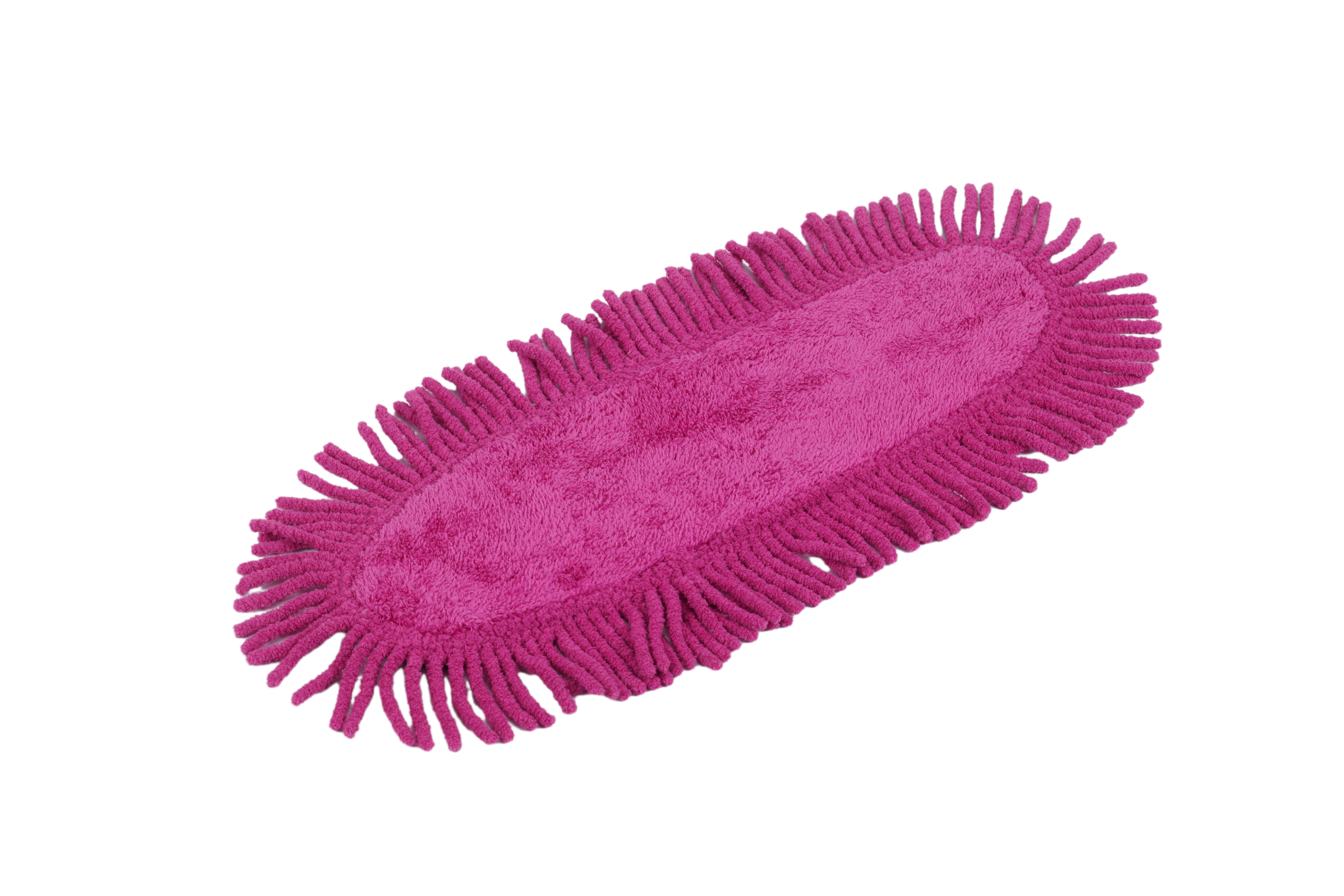 Almohadilla oval con flecos rosa